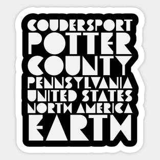 Coudersport PA Cherry Springs Potter County Pennsylvania Sticker